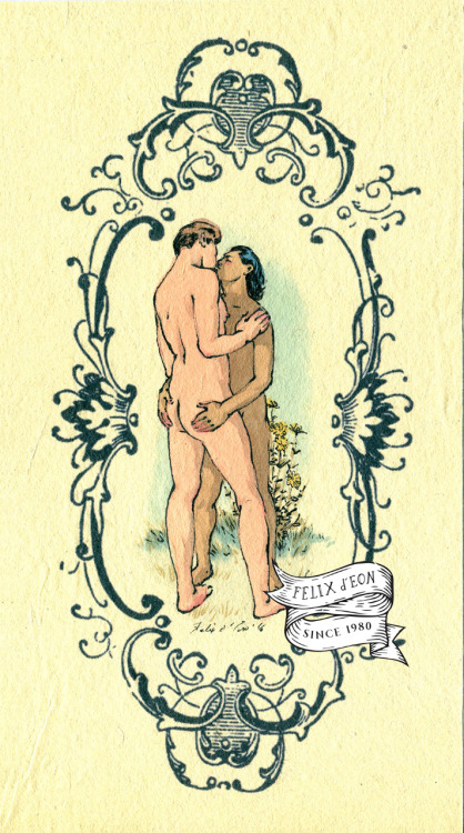 Tender Studies 1 and 2. Two small drawings of queer love. Available as prints in my Etsy shop.