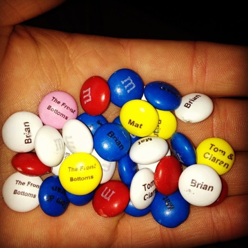 vodkaismyextracurricularactivity:  The Front Bottoms made themselves personalized M&amp;Ms. This