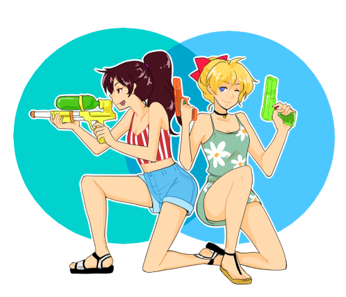 cluelessjellyfish:Sailor water gun fight!!