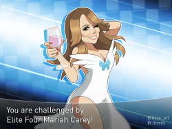 brex-art:    Day 29!Now that you’ve proven yourself worth of at least 8 badges, it’s time for a bigger challenge!Elite 4 Mariah Carey is ready to battle and test you! Can you handle her and proceed to the next room?Mariah is a really rich and famous