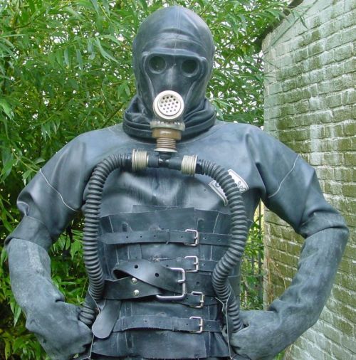 whipman-andy: What a drop-dead gorgeous fucking hot RUBBER DIVER…in his Aquala Dry suit, waders, gas