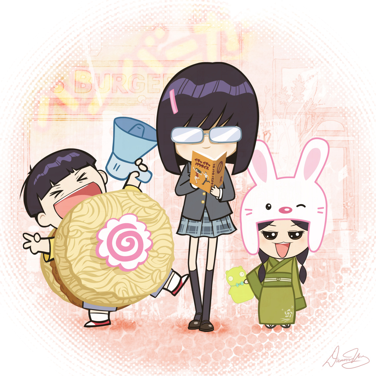 behindbobsburgers:
“ Here’s “fan art” I just did while watching the winter Olympics. I guess it’s Nippon-style Chibi Bob’s Burger kids. Started off with Gene in a Ramen Burger suit and then I got carried away with drawing the rest of the kids. Tina...