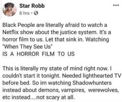 khi-walks:  wakandamama:  mypassionsareyours: whyyoustabbedme:   It’s a fucking horror film. It was very difficult to watch. PTSD is real.    Right. I told my brother, I’m not in the mind frame to watch that. I gotta be ready to feel that.   Yes.