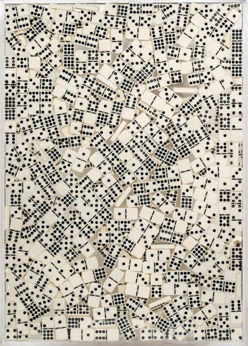 topcat77: Arman  French artist  b.1928Dominoes Plexiglass and resin with dominoes