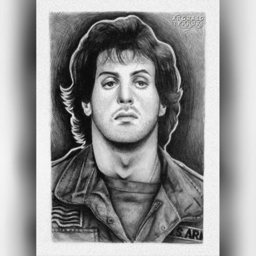 Stallone. // Winsor & Newton Studio Collection Graphite Pencils. - - #sylvesterstallone #sylvest