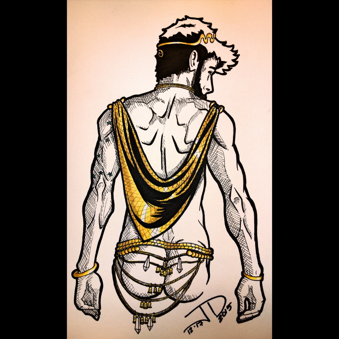 n-unit:  inkandmagic:  M very sexy buddy, @dustmonkee, in #gold. And his very sexy
