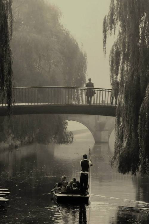 elisa-anne: Early punting on the river Cam in Cambridge, England. This photo won the 3rd prize for t