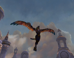 Embracing my true form at last&hellip;i saw a video of someone using the rukhmar’s sacred memory toy in Throne of the Four Winds and had to do it&hellip; i guess it’s one of the only places where you can actually fly as an arakkoa, after the boss