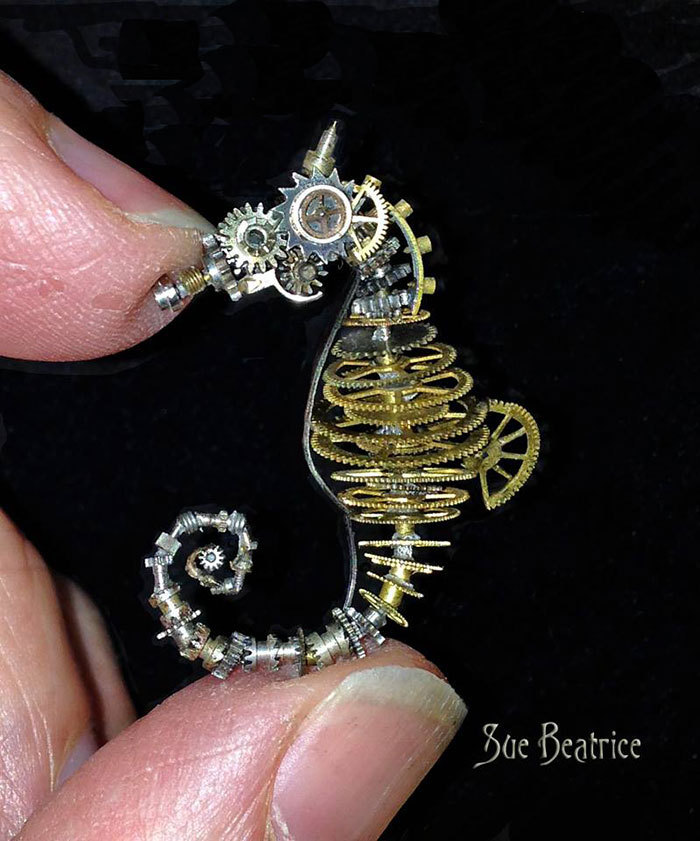 steampunksteampunk:  Watch Parts Sculpture by Sue Beatrice 