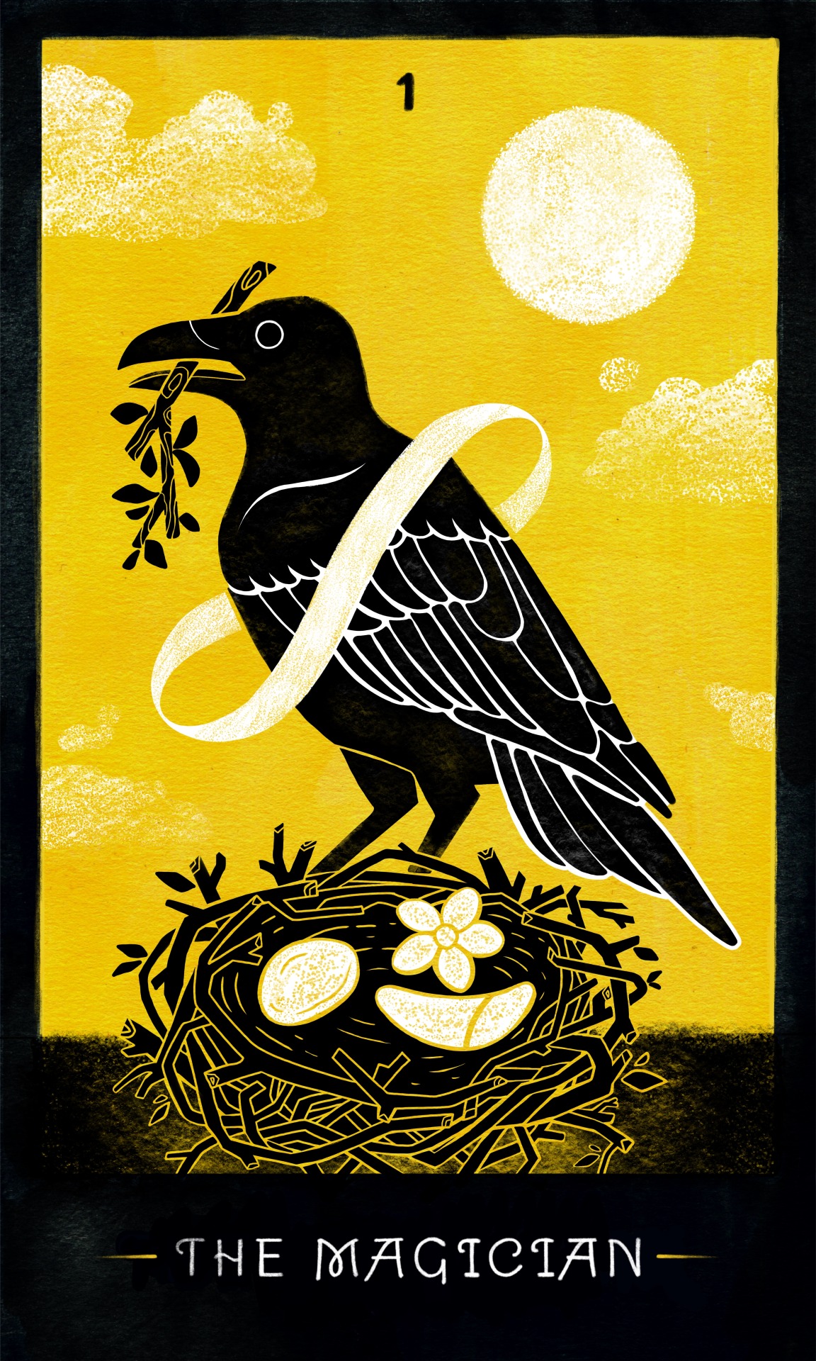 yonderbeasties:  Still messing around with the design of my first tarot card, and