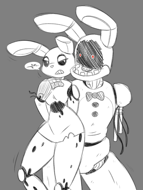 foxy-and-mangles-bootyship:  Springtrap and BonnieBy   mizumew  