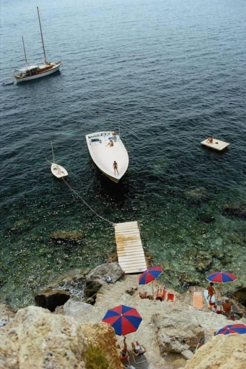 Slim Aarons - &lsquo;Porto Ercole&rsquo; Italy A Magnum motorboat belonging to Count Filippo Theodol