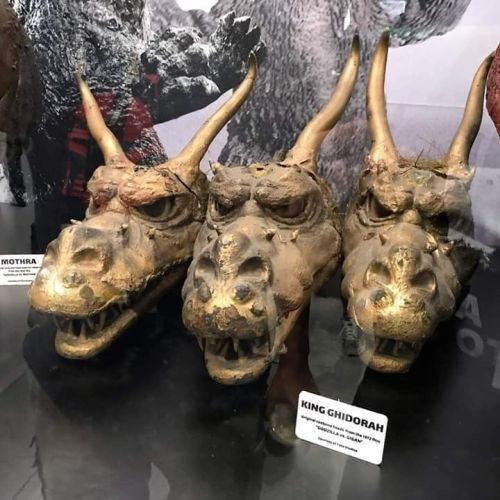 Somewhat Dilapidated Heads From The King Ghidorah Costume Seen In Godzilla Vs. Gigan (1972).