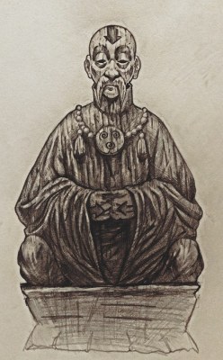 theredshewolf:A drawing of Monk Gyatso I did recently, based on his statue at the Southern Air Temple.