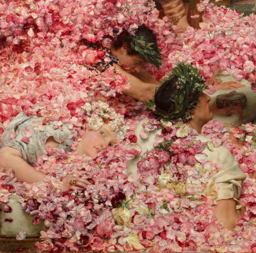 artfoli:Detail of The Roses of Heliogabalus, 1888, by Lawrence Alma-Tadema (1836-1912)
