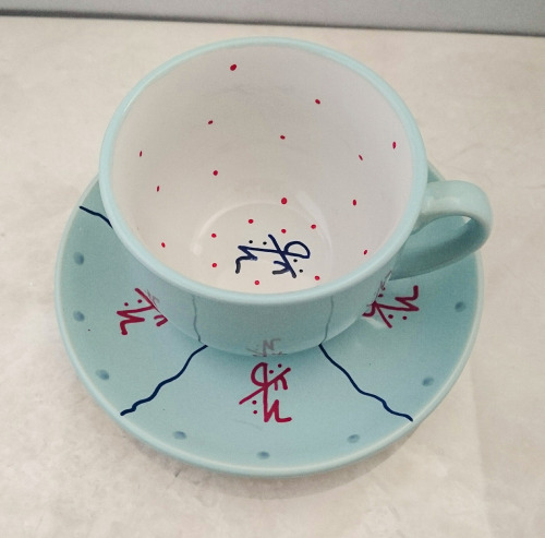 witchy-woman: stormbornwitch: vanyaalana: “I AM TRANQUIL” sigil cup and saucer. This is 