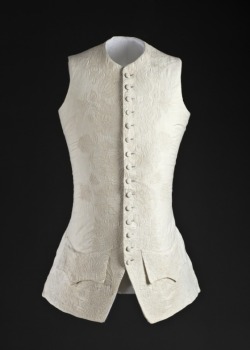 thegentlemanscloset:  I love this waistcoat. English, circa 1760 this waistcoat shows off it’s quality through the highly detailed corded quilting. Cotton. At the Los Angeles County Museum of Arts.  