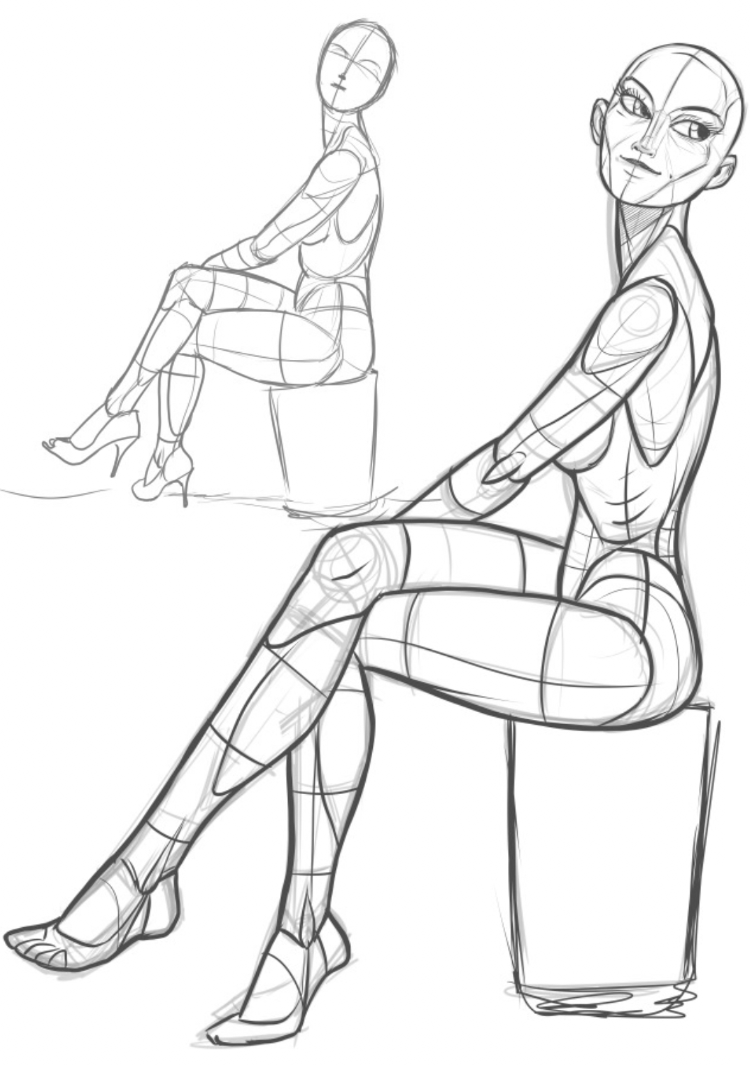 Figure Drawing Poses [001] - Standing & Sitting | Figure drawing poses,  Life drawing reference, Life drawing pose