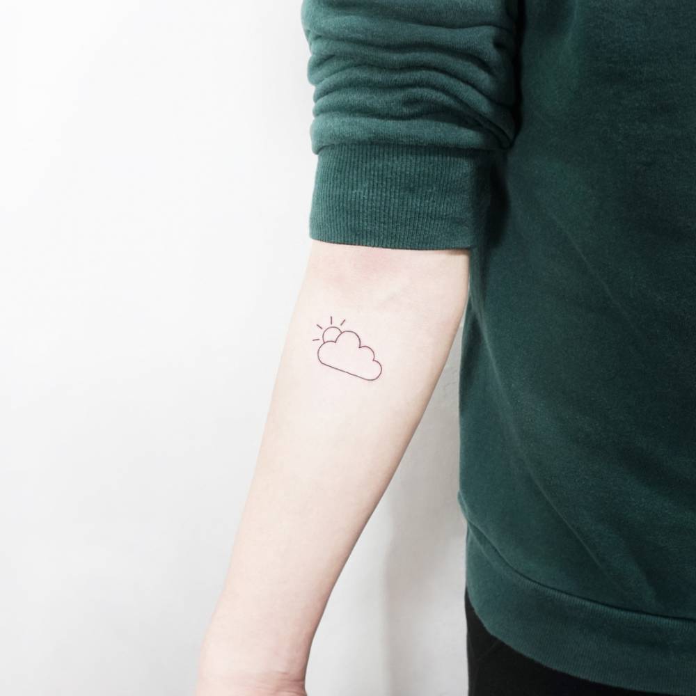 cross with clouds tattoo on arm｜TikTok Search