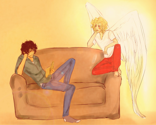 deadpokerface: related to this lovely fic enjolras is a cutie guardian angel and totally not fr