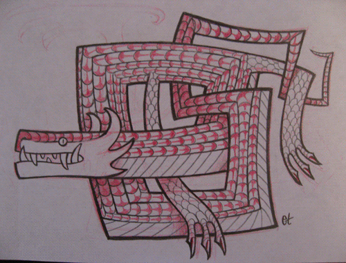 XXX etall:  square snake-thing doodle. edit: photo