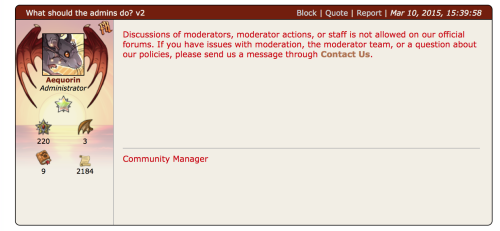 clocks-rising:pack it up folks, discussion of moderators &amp; staff is not allowed on FR forums