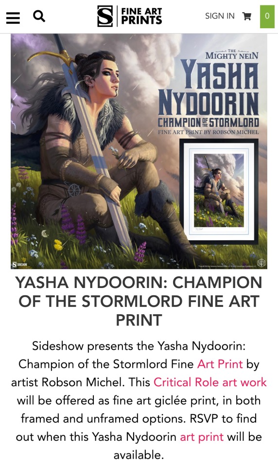 Yasha Nydoorin: Champion of the Stormlord Fine Art Print by Robson Michel