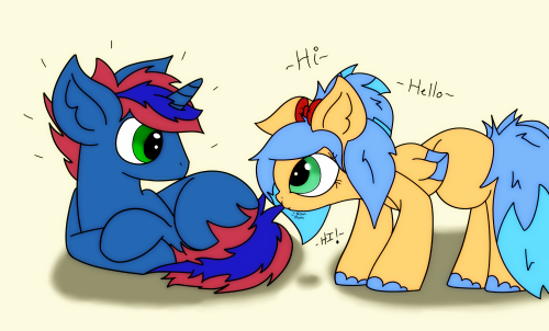 ask-blue-fiction:  Blue says hello to the prince of nomming. askug  Oh! Hi! Hello there! ^^ So you like nomming too! :3 Well, you’re more than welcome to nom my tail x3(HA! THANKS FOR THIS BLUE! THIS WAS RANDOM AND OUT OF NO WHERE :D AND I GUESS