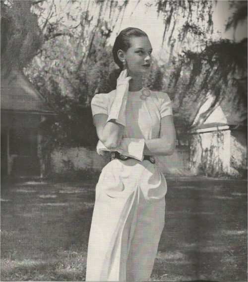White rayon dress by Clare Potter