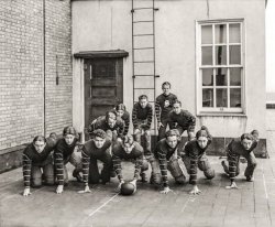 cheesewhizexpress:  Washington, D.C., circa 1928. “Chesapeake &amp; Potomac Telephone Co.  office boys football team.” National Photo Company glass negative.   