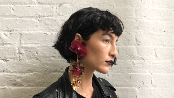 dar-a: rodarte fall 2016 orchid earrings by florist joseph free vogue.com 