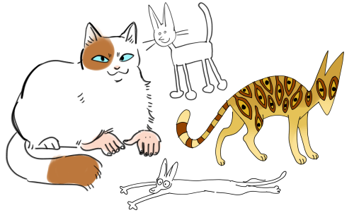 One of my patrons suggested I draw some weird cats! these ones arent much weirder than the average k