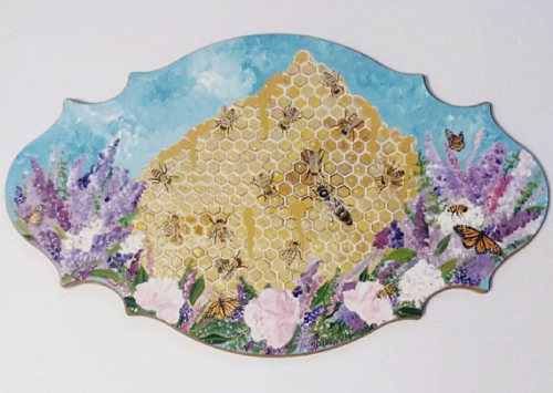 Honeybee Plaque //WanderingWillowArt