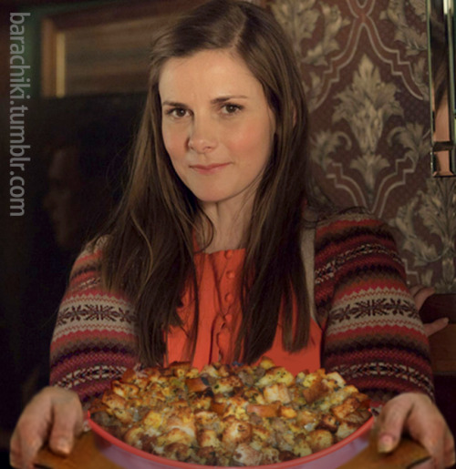 barachiki: Potluck thanksgiving! Sherlock brings the green bean casserole.John brought brussels spro