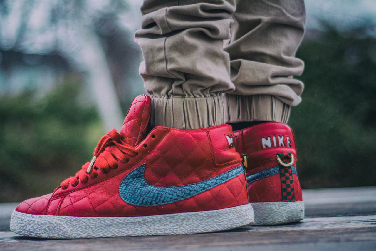 nike sb blazer on feet