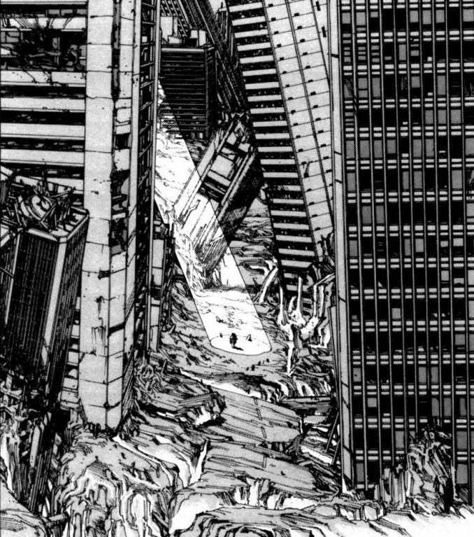 hopelessromanticslovesickpoets:Akira landscapes Katsuhiro Otomo