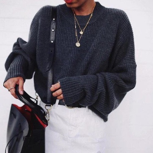 Heathered Oversized Turtleneck Sweater - Black Grey &gt;&gt; Coupon Code:ZAFULLOVE66(10