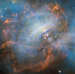 astrowhat:  The moving core of the Crab Nebula,