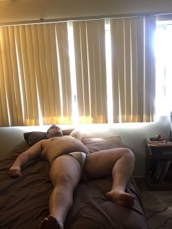 titaniumcubbery:  Took some pics as I was cleaning. It got too hot for clothes, so away they went! I got a little tired afterwards and needed to lay down too.