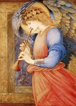 a-little-bit-pre-raphaelite:  Pre-Raphaelite Angel Advent Calendar 19/24  Angel Playing a Flageolet, Edward Burne-Jones  