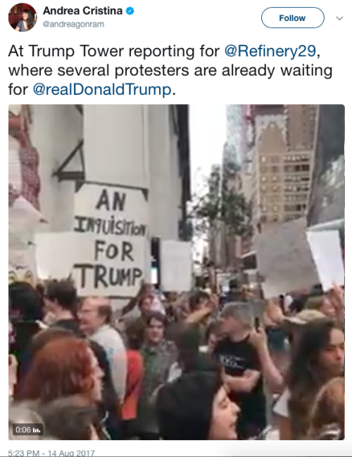 micdotcom: Hundreds rally outside Trump Tower to protest white supremacy “Racism is evil,&rdqu