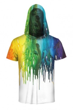 zanyfirewo: Dope Colorful Hooded Shirts Splash-Ink