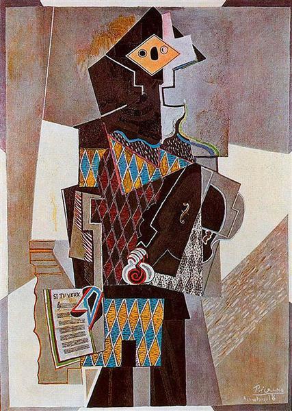 pablopicasso-art:  Harlequin with violin 1918  Pablo Picasso