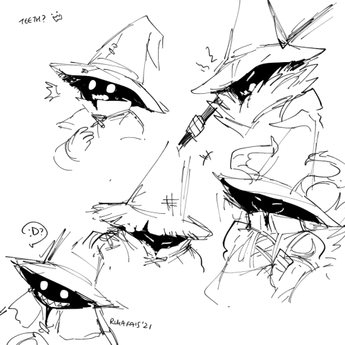 rukafais: There’s old concept art of black mages with teeth so I decided to give them all mouths for