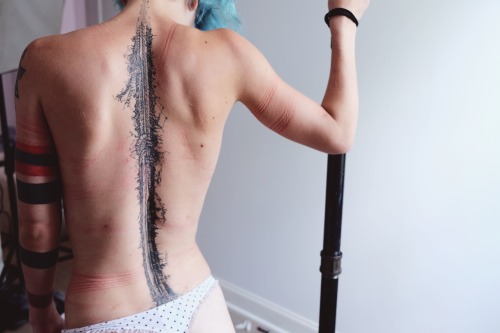 camdamage:  Tattoo observation by cuttlefish, after rope time with theropegeek 