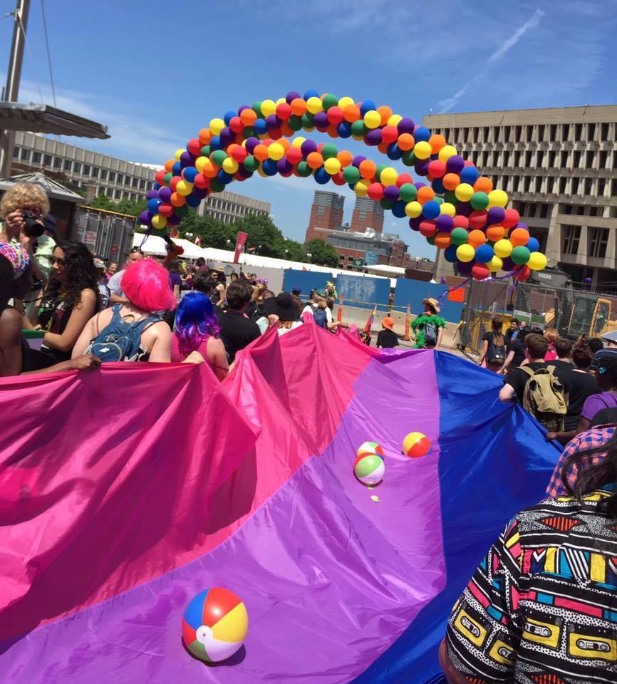 stilesisbiles:  Giant bi pride flags. The world needs more of them.