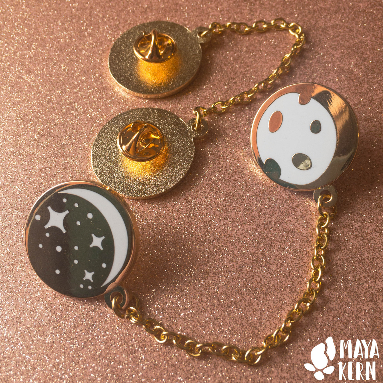 mayakern: lunar lapel pins perfect for your favorite werewolf. or i guess a people.