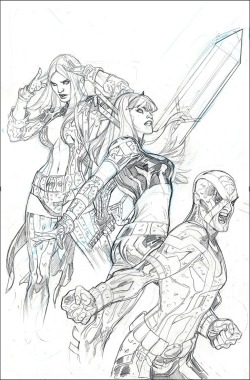 ungoliantschilde:  Terry and Rachel Dodson’s Uncanny X-Men # 21 variant cover art process. I found most of these images on their website, which is http://theBombShelter.blogspot.com.