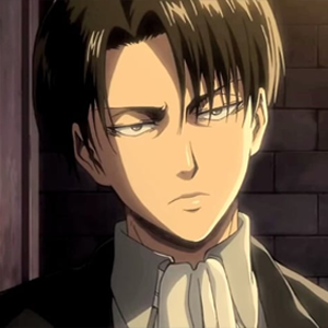 Levi Ackerman has a angry look on his face.