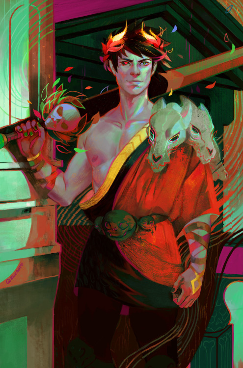 zuzartii: I’m stressed and tired so as a treat I painted Zagreus, my favourite 2d man of all time &l